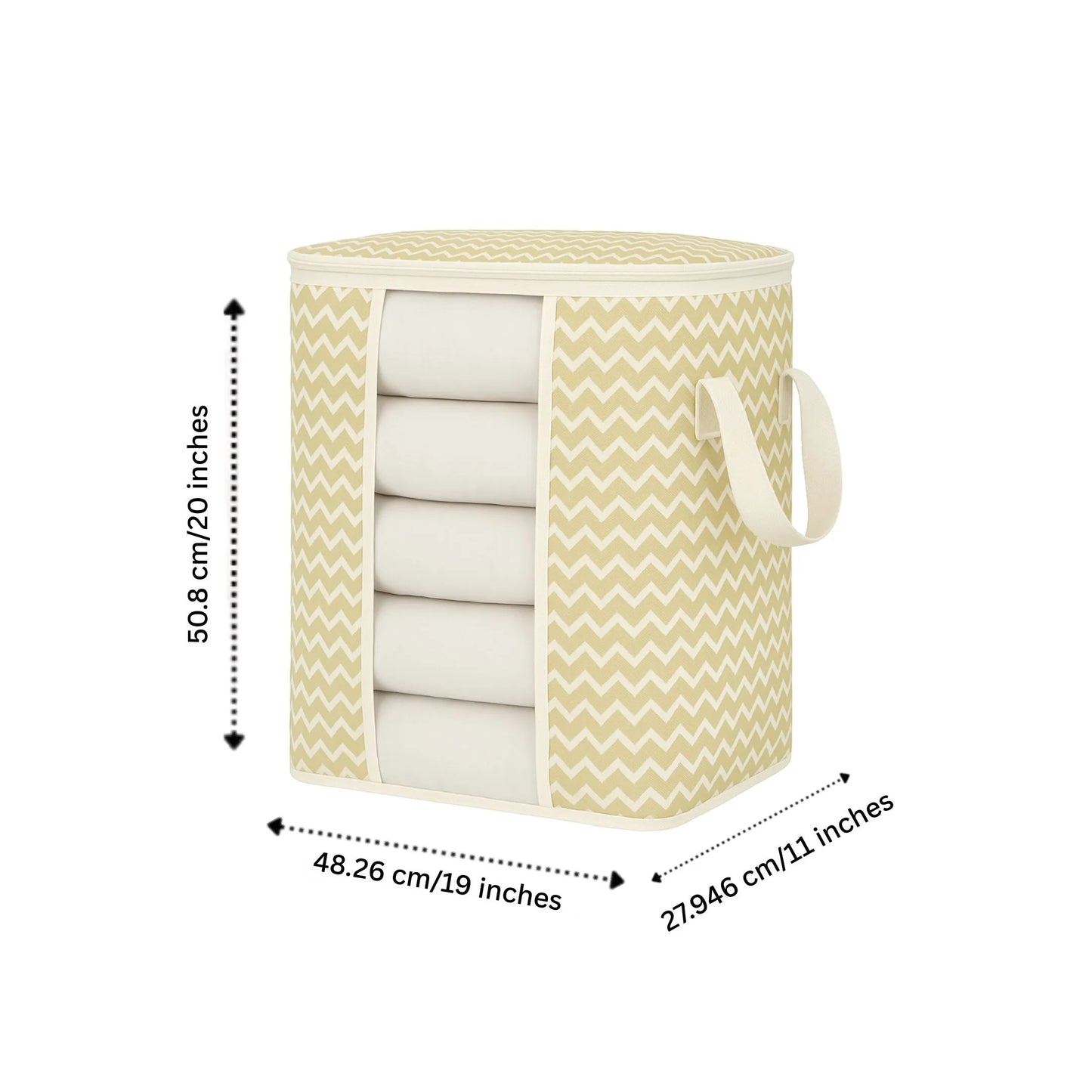 Foldable storage bag filled with folded clothes and garments by Qoolish