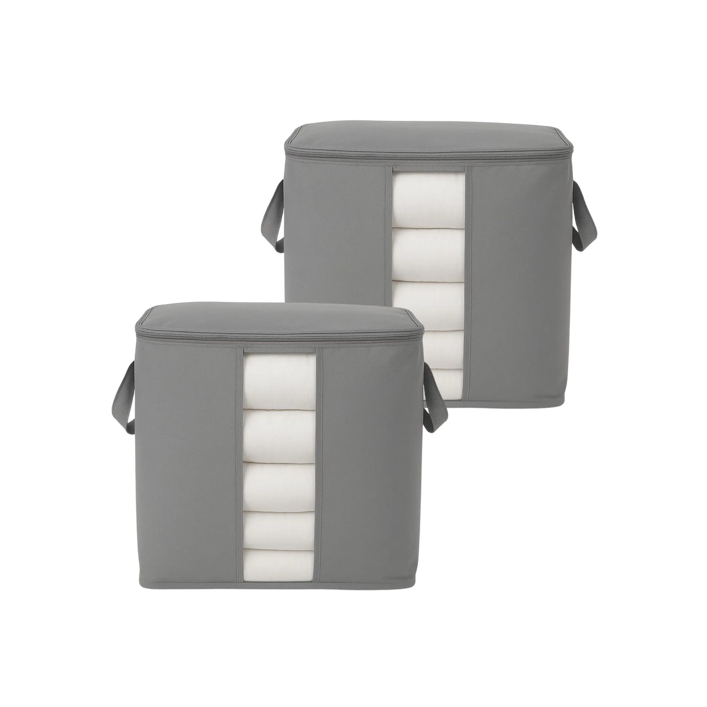 Pack of 2 Qoolish grey foldable storage bags for clothes and bedding