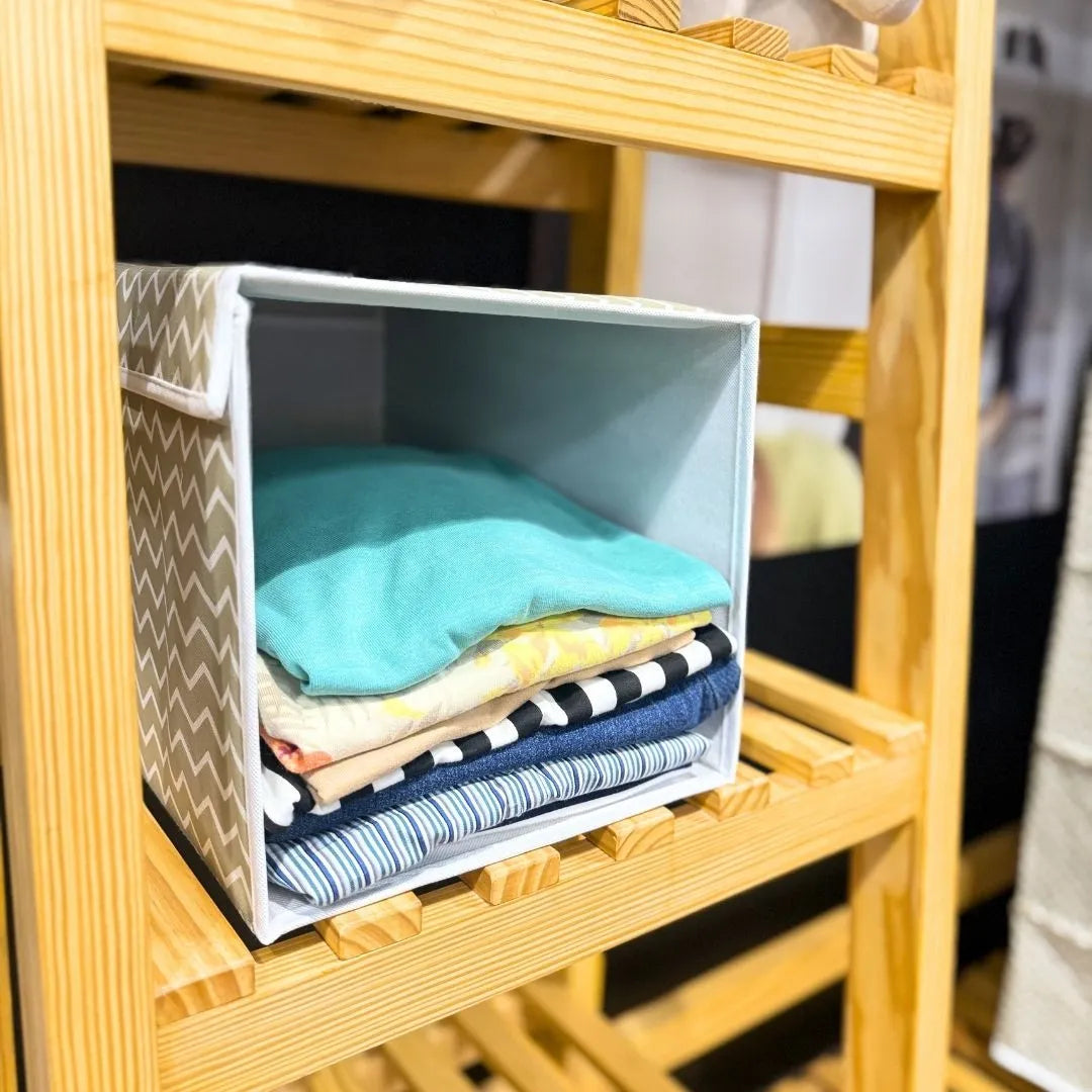 Durable stackable clothes organizer by Qoolish for home storage solutions.