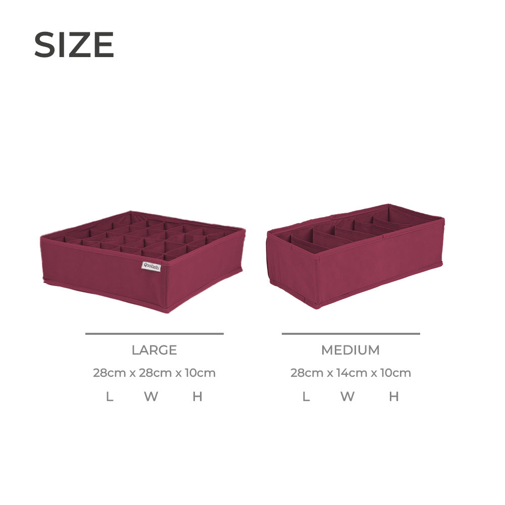 Qoolish 4-Pack Undergarments Drawer Organizers (Available in 5 Colors)