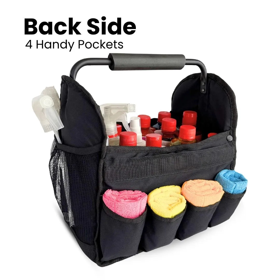 Tool and cleaning kit organizer caddy for car interior storage