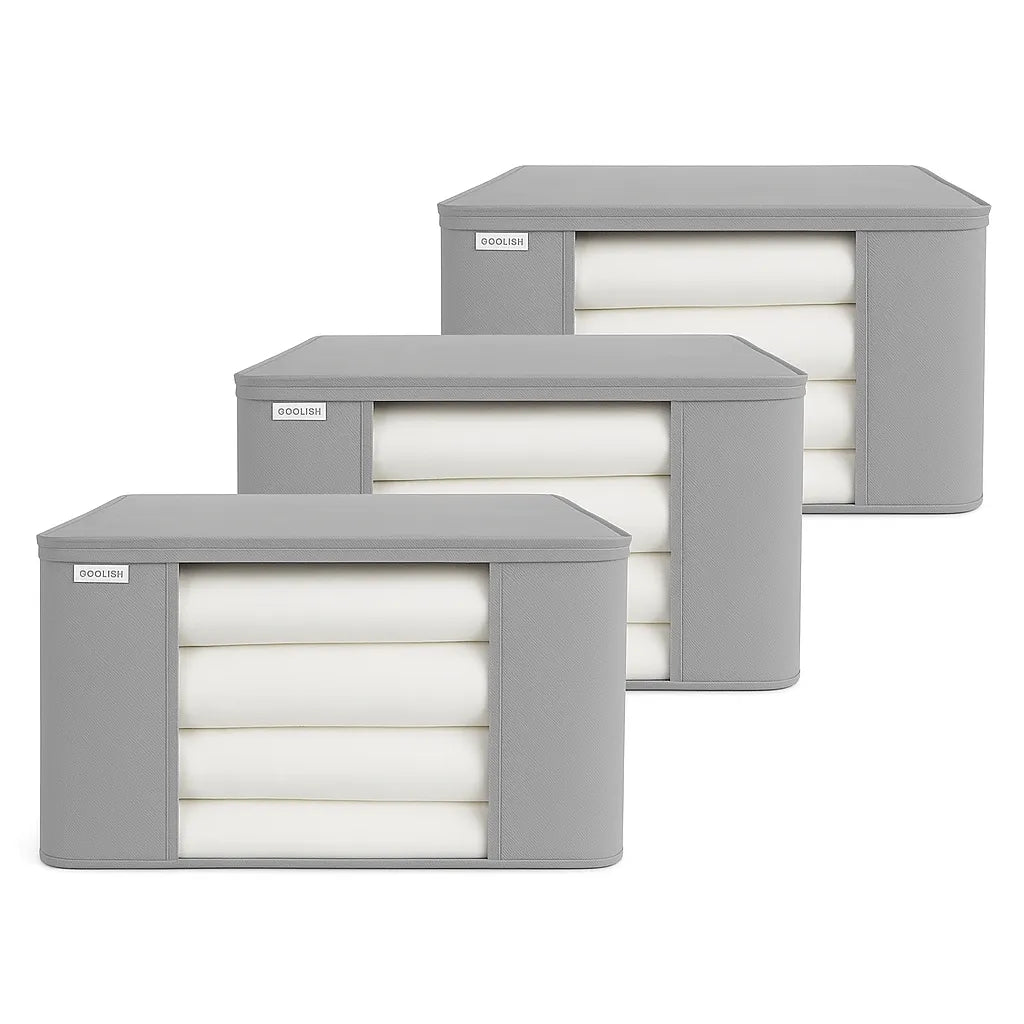 Large fabric storage bag with transparent window for storing clothes, bedding, quilts, and home essentials.