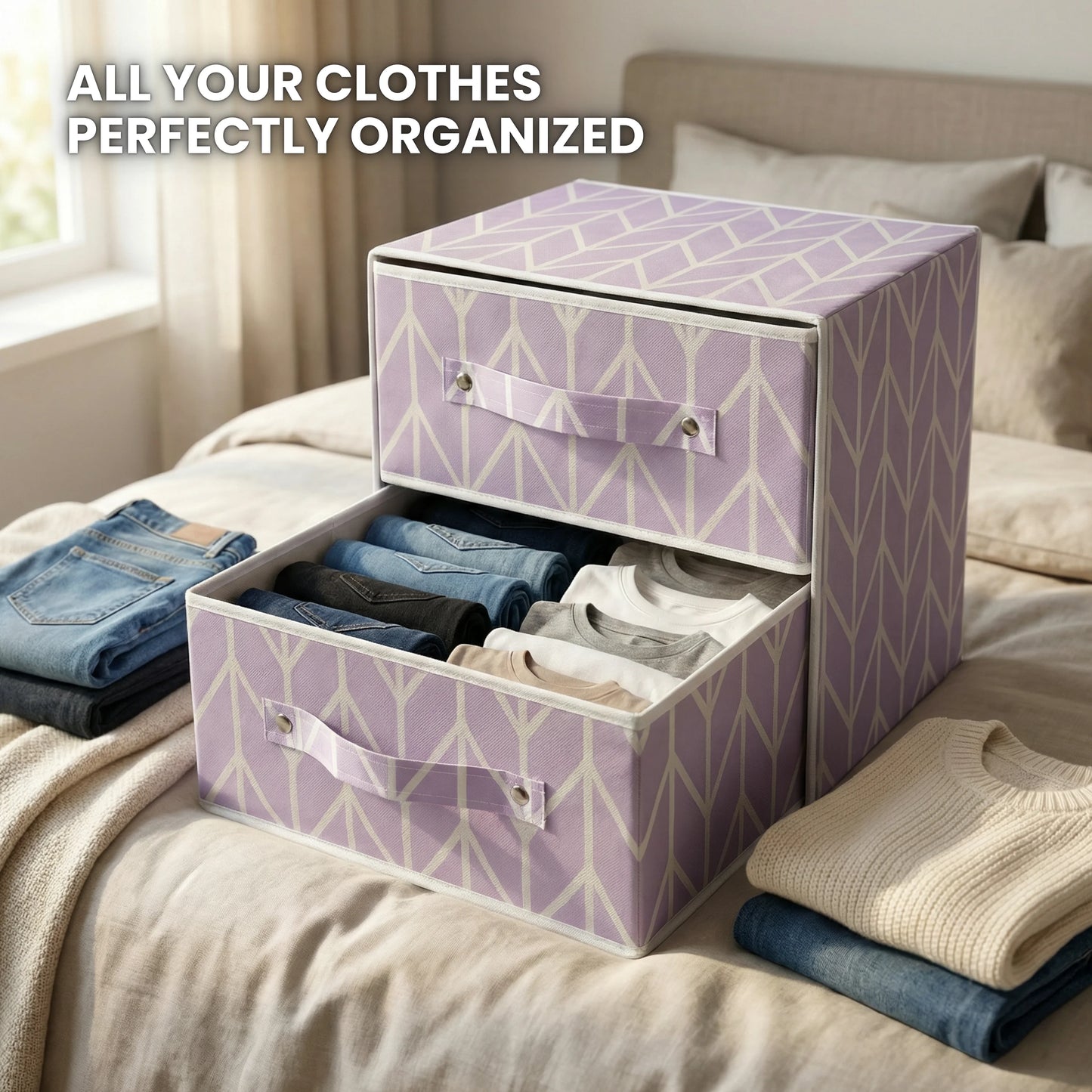 Qoolish Super Large Storage Box with Lid: Stylish Home & Closet Organizer