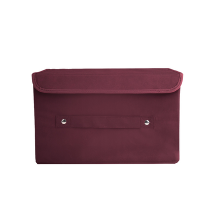 Maroon storage box with lid