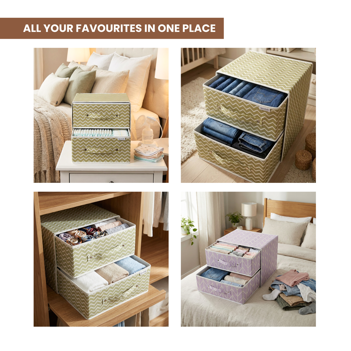 Qoolish Super Large Storage Box with Lid: Stylish Home & Closet Organizer