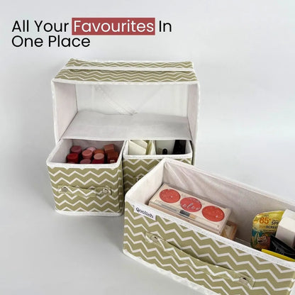 Qoolish Makeup & Jewellery Organizer Box – Black & White (Available in 3 colors)