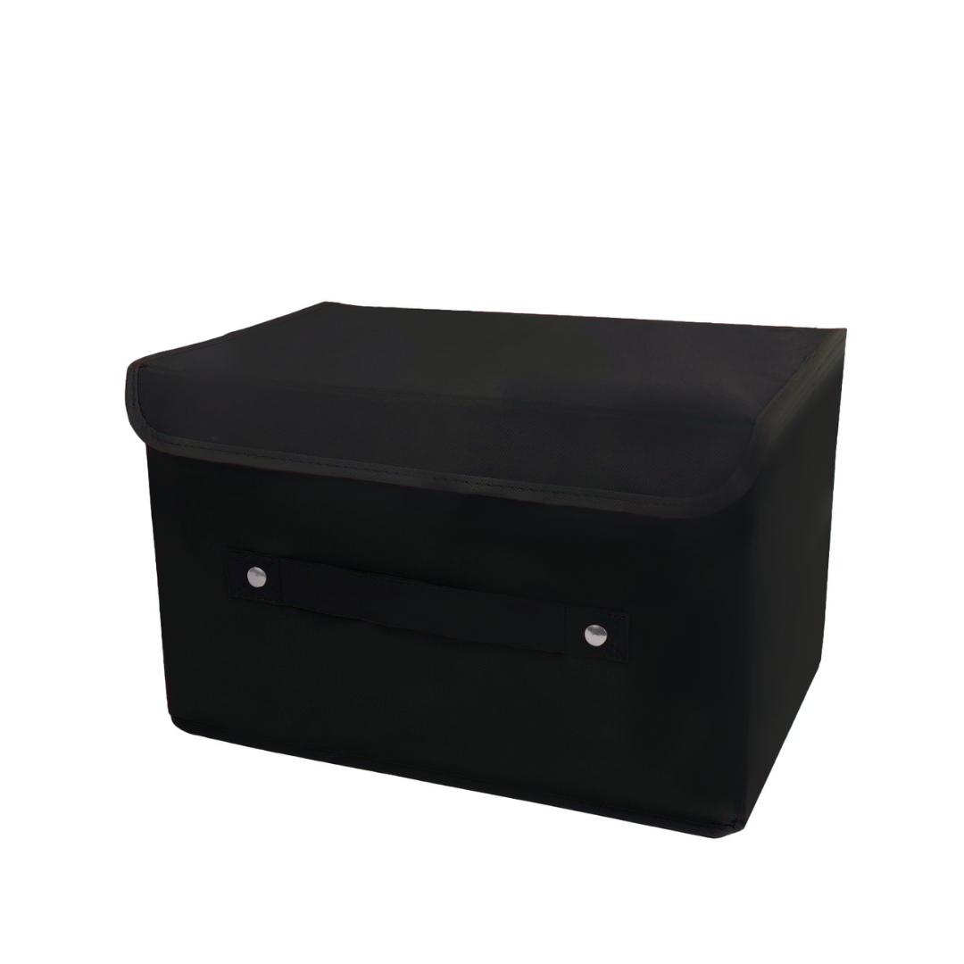 Maroon storage box with lid