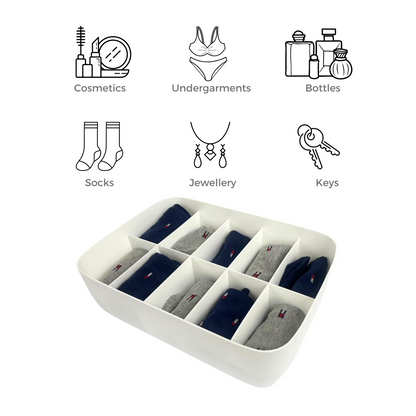 Pack of 2 Multi-Compartment Plastic Storage Organizer