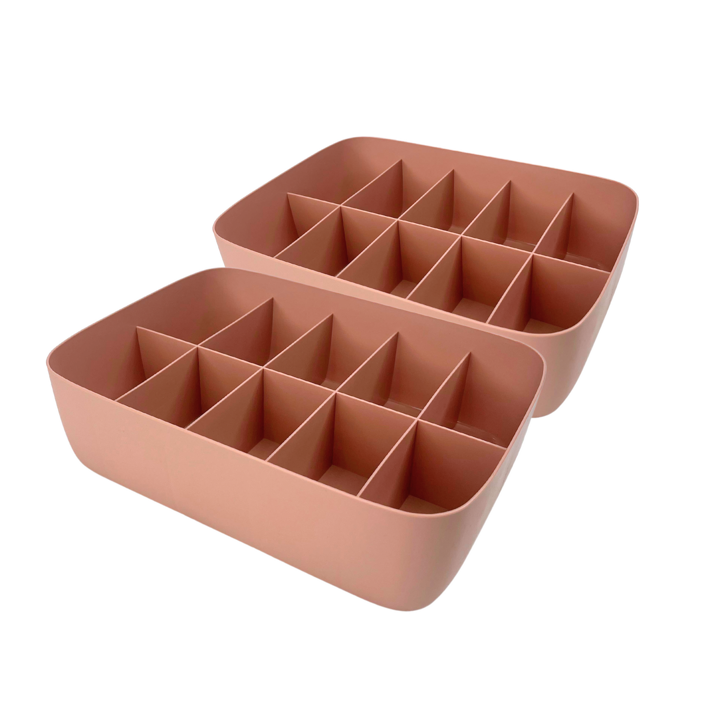 Pack of 2 Multi-Compartment Plastic Storage Organizer