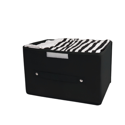 Qoolish Pack of 1 Black Storage Box with Lid