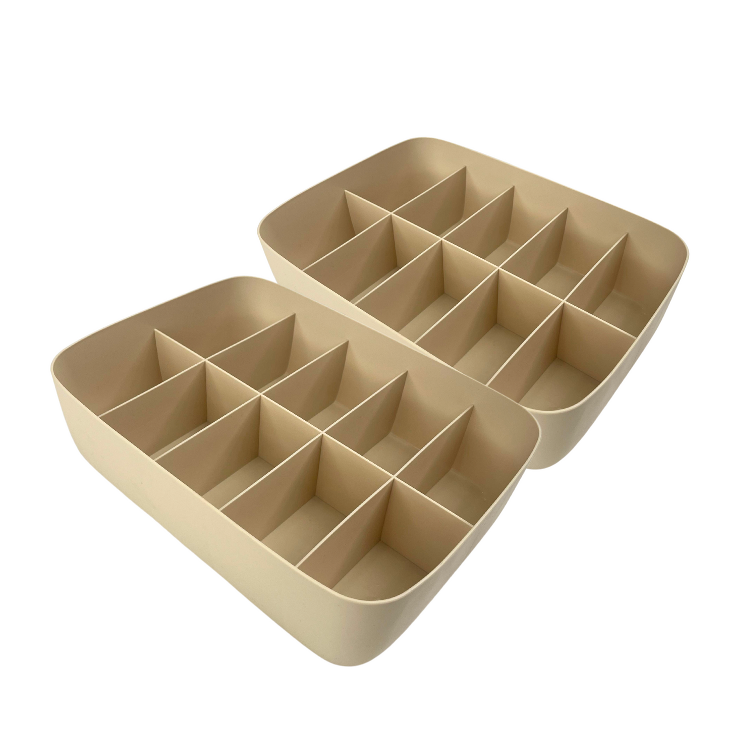 Pack of 2 Multi-Compartment Plastic Storage Organizer