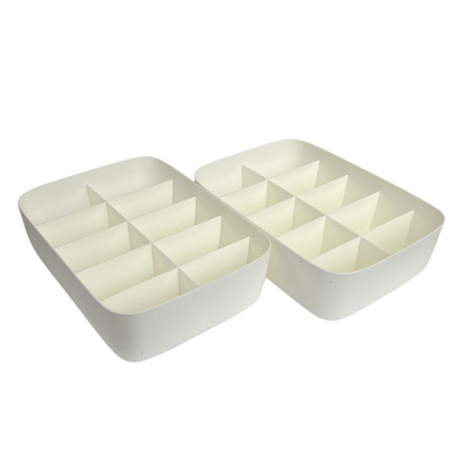 Pack of 2 Multi-Compartment Plastic Storage Organizer