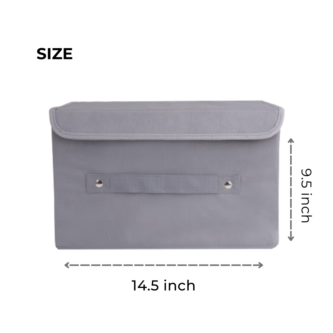 Grey storage box with lid