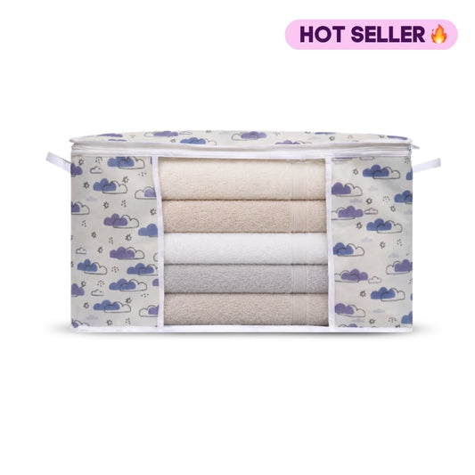 Qoolish Storage Bag - Dreamy Clouds Cool Blue Hues (Available in Pack of 3 and Pack of 5) Avaiable in 5 Colours