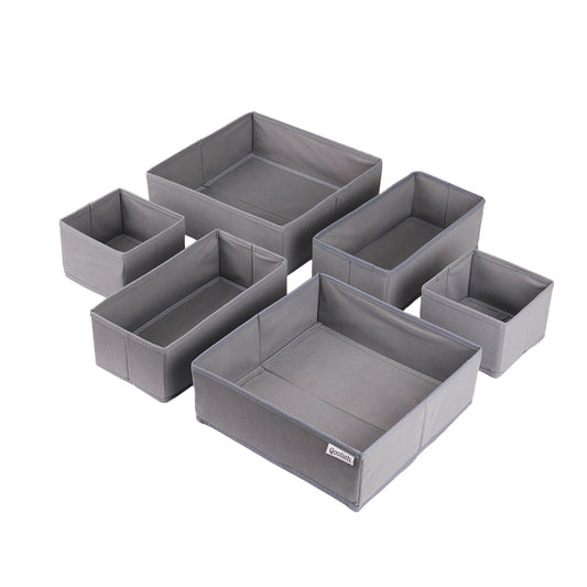 Qoolish Pack of 6 Grey Drawer Organizer Set: Declutter Your Space with Style!
