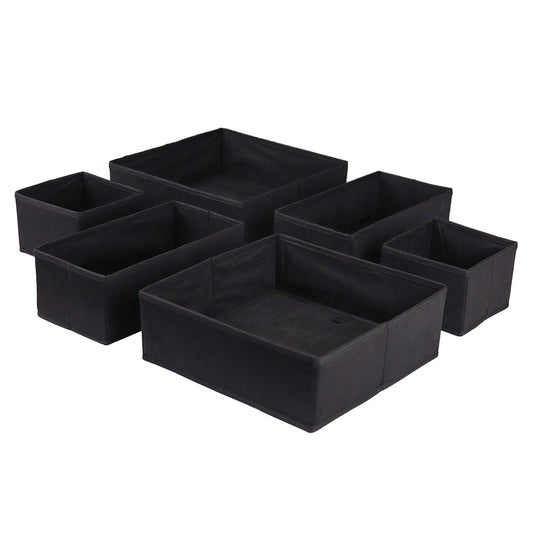 Qoolish Pack of 6 Black Drawer Organizers: Elevate Your Space Organization!