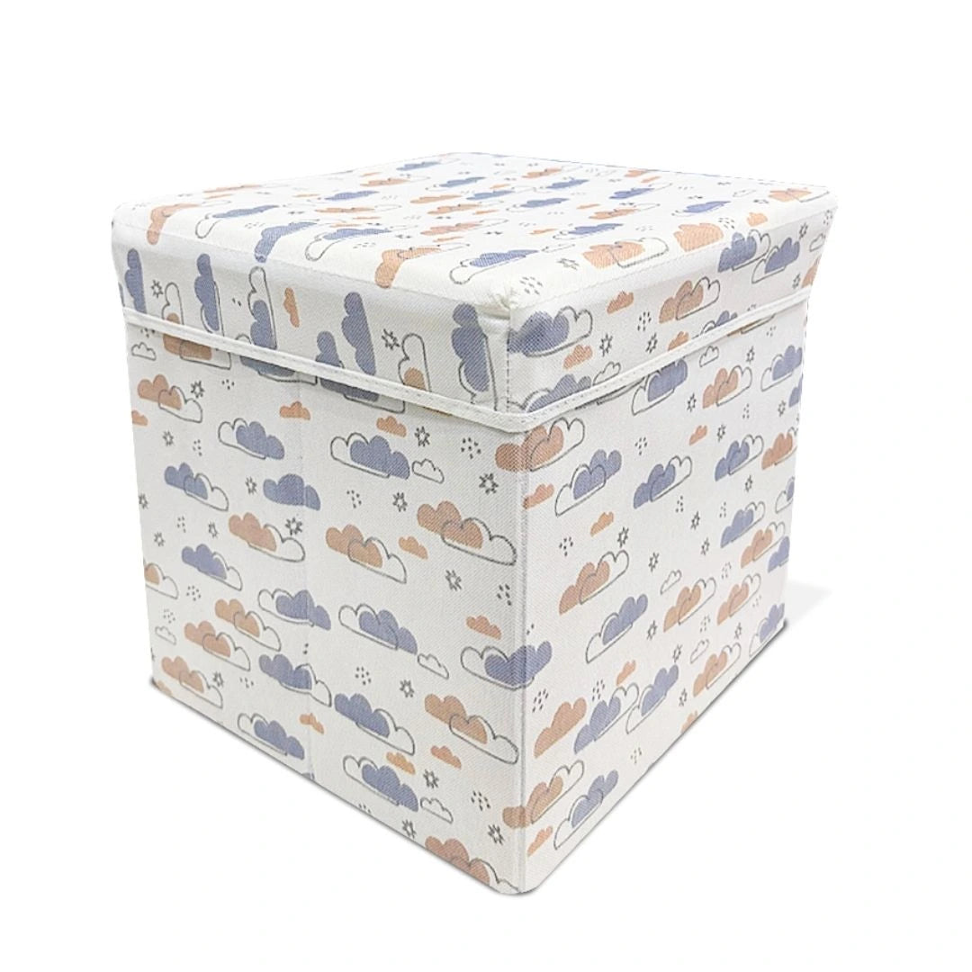 Qoolish 2 in 1 Kids Ottoman: Soft Cushioned Storage Stool For Toys, Clothes & Essentials | Available in 2 colors
