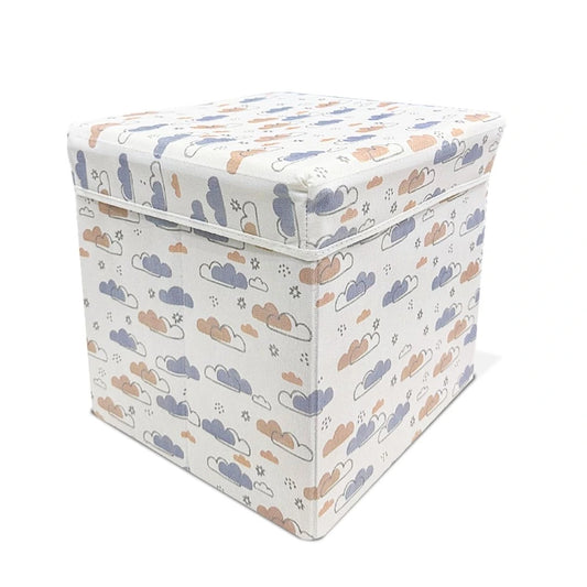 Qoolish 2 in 1 Kids Ottoman: Soft Cushioned Storage Stool For Toys, Clothes & Essentials | Available in 2 colors
