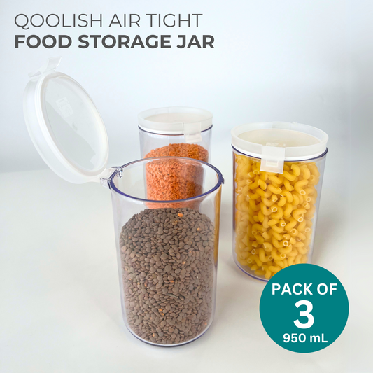 Pack of 3 Qoolish Air Tight Food Storage Jar