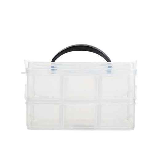 Qoolish 2-Layer Portable Jewelry Organizer Box - Clear with Dividers