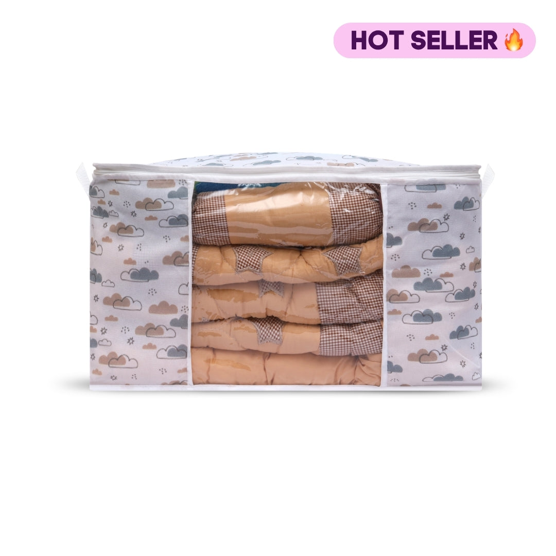 Qoolish Storage Bag - Dreamy Clouds Warm Neutral Hues (Available in Pack of 3 and Pack of 5)