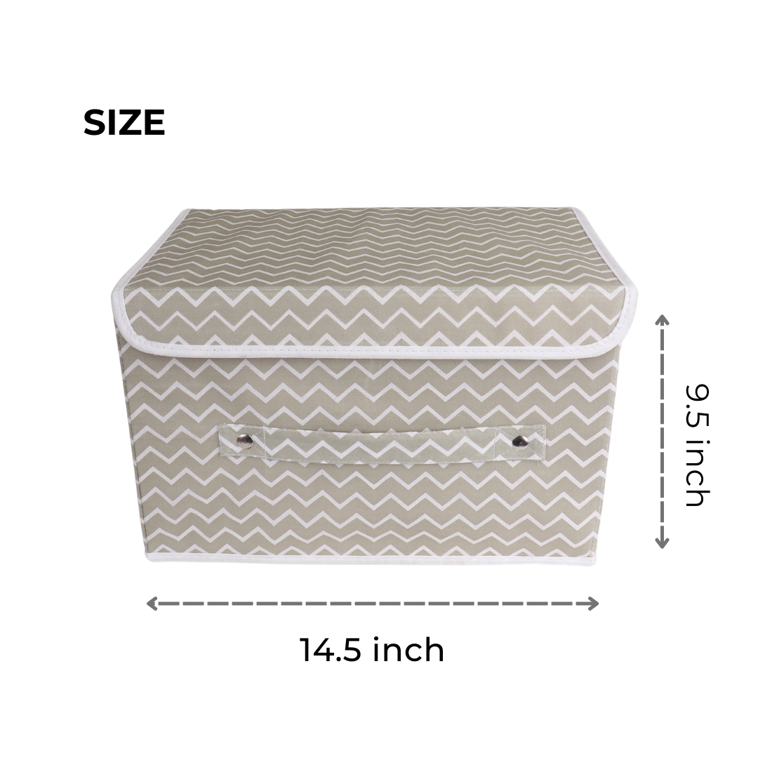 Qoolish Pack of 2 White Stripe Storage Box with Lid - Tidy up your space!