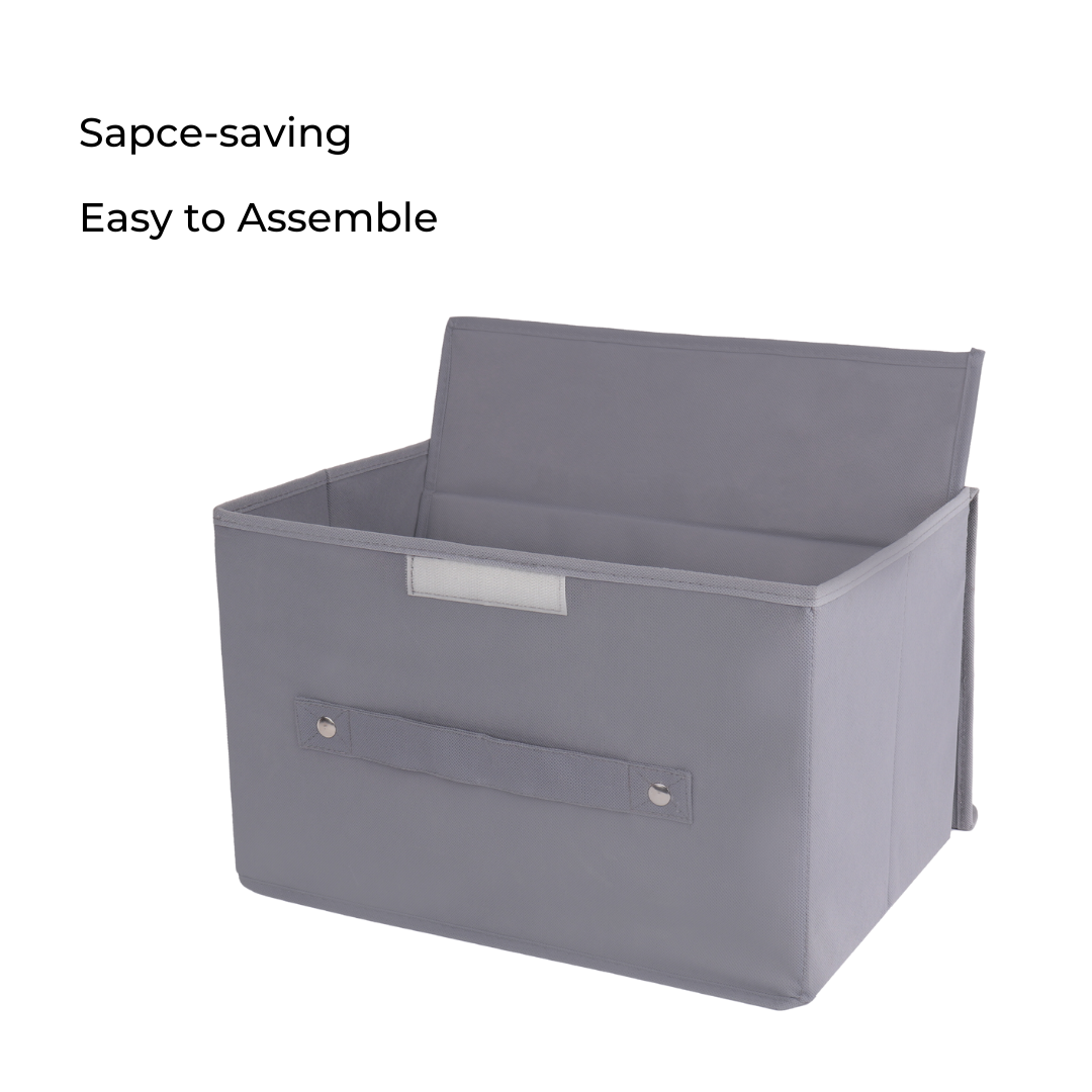 Grey storage box with lid