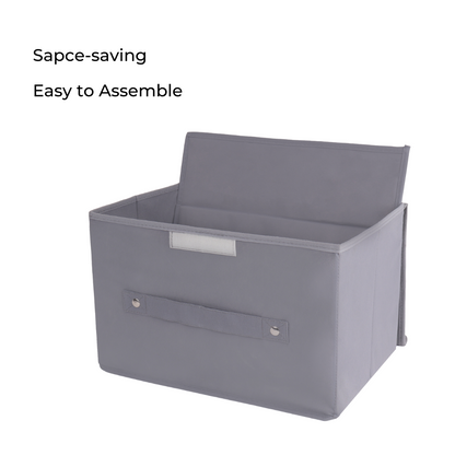 Grey storage box with lid