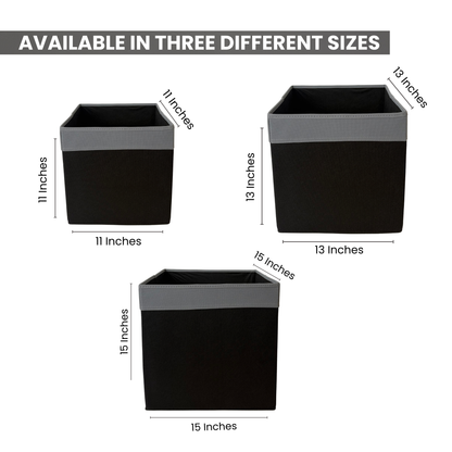 Qoolish Premium Fabric Storage Box Without Lid | Available in 3 Sizes: Small, Medium & Large