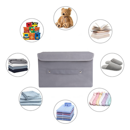 Grey storage box with lid