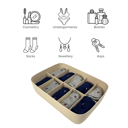 Pack of 2 Multi-Compartment Plastic Storage Organizer