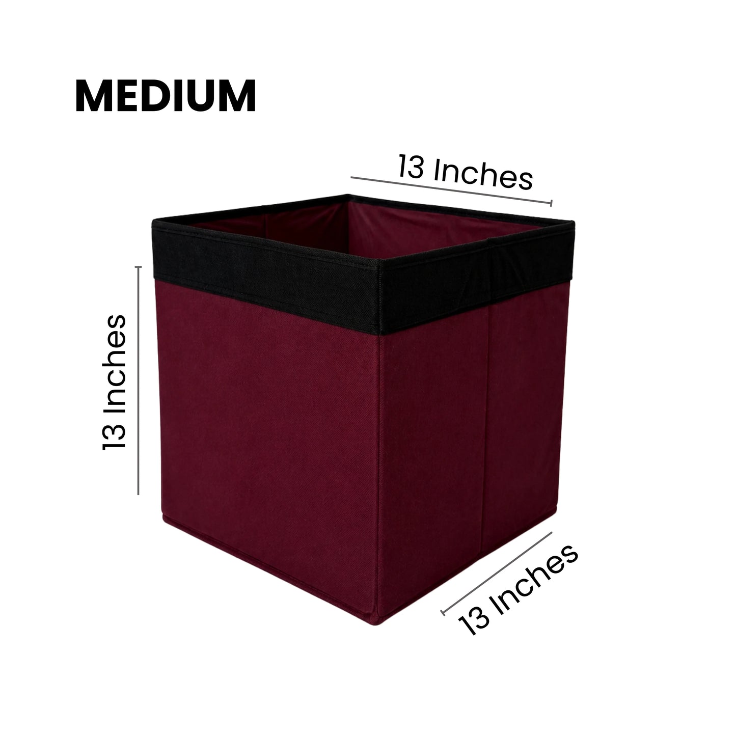 Qoolish Premium Fabric Storage Box Without Lid | Available in 3 Sizes: Small, Medium & Large