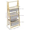 3 Tier Fold Out Hamper Shelf Storage, Foldable Bamboo Laundry Hamper, Laundry Basket Organizer for Bedroom Bathroom Laundry Clothes Towels