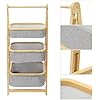 3 Tier Fold Out Hamper Shelf Storage, Foldable Bamboo Laundry Hamper, Laundry Basket Organizer for Bedroom Bathroom Laundry Clothes Towels