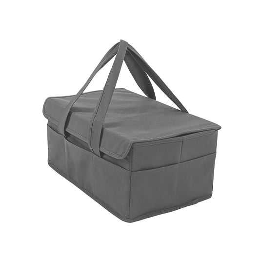 Diaper Caddy Organizer with Lid - Large Grey Portable Baby Diaper Bag