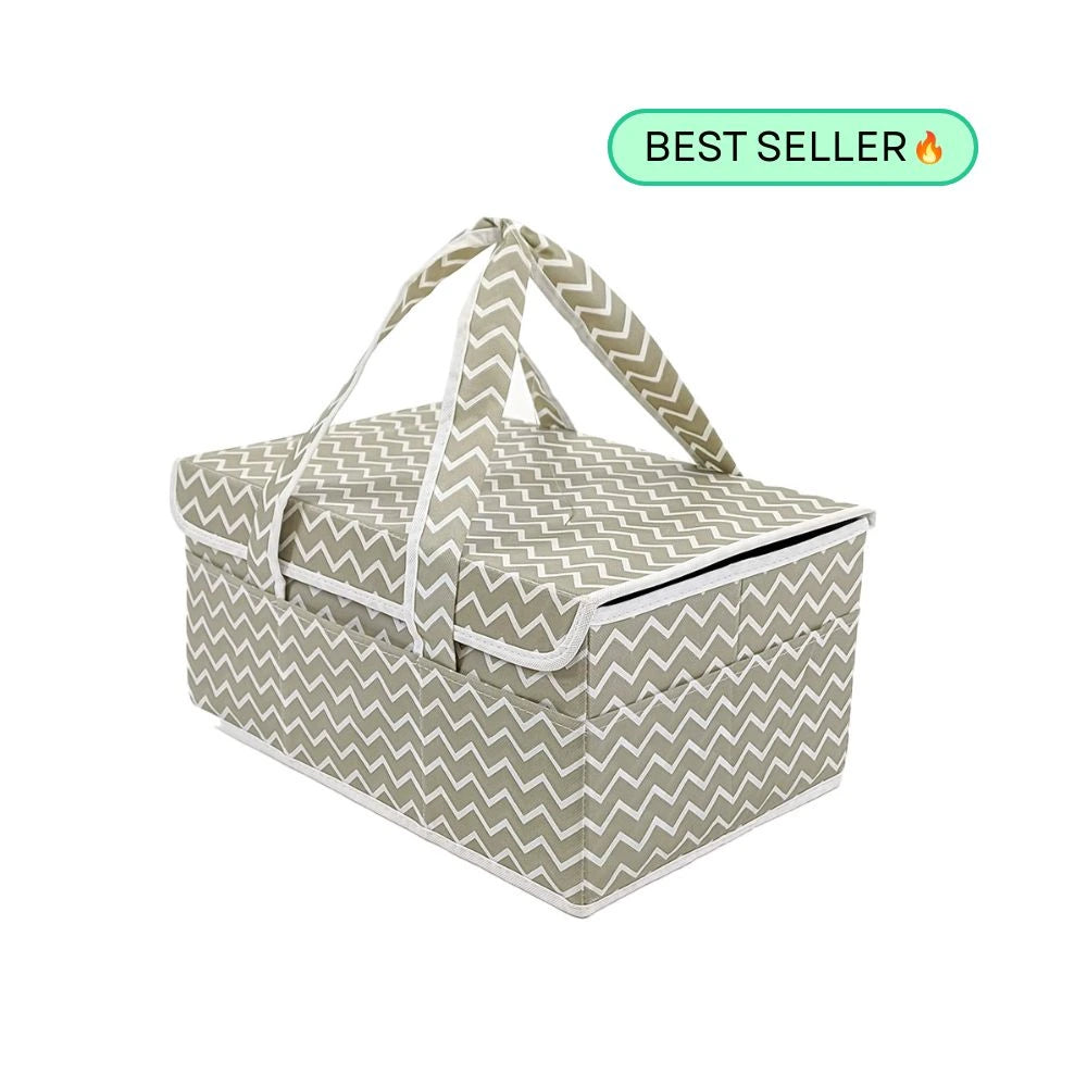 Qoolish Diaper storage caddy Organizers with Lid! (Available in 6 colors)