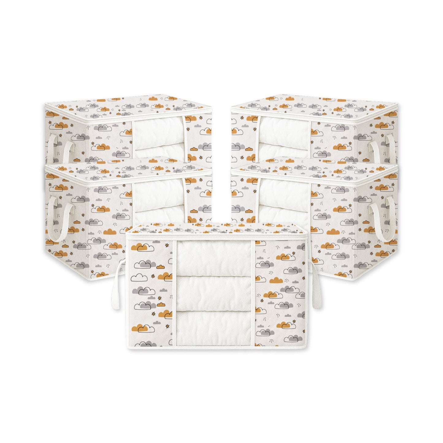 Qoolish Storage Bag - Dreamy Clouds Warm Neutral Hues (Available in Pack of 3 and Pack of 5)