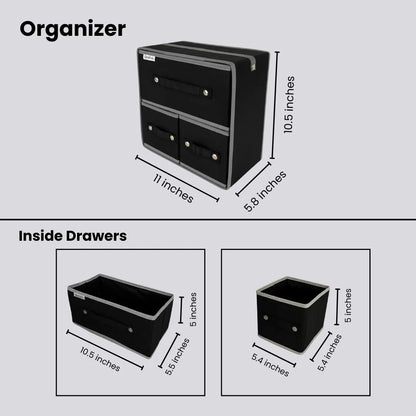 Qoolish Makeup & Jewellery Organizer Box – Black & White (Available in 3 colors)