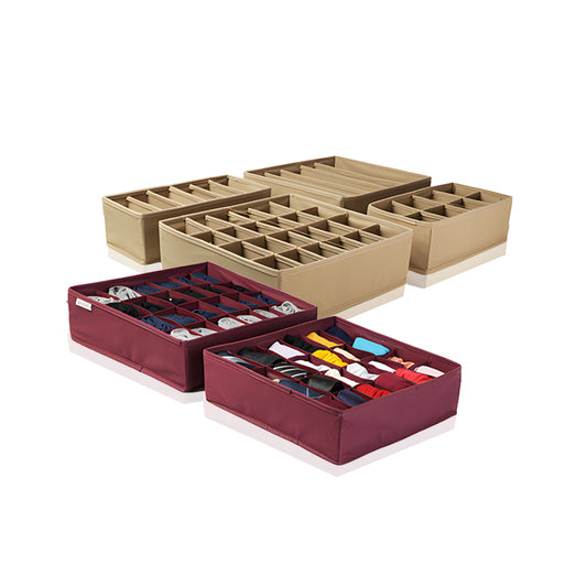 Bundle of 2 - Qoolish Pack of 2 & Pack of 4 Drawer Organizers (Available in 5 colours) - Qoolish