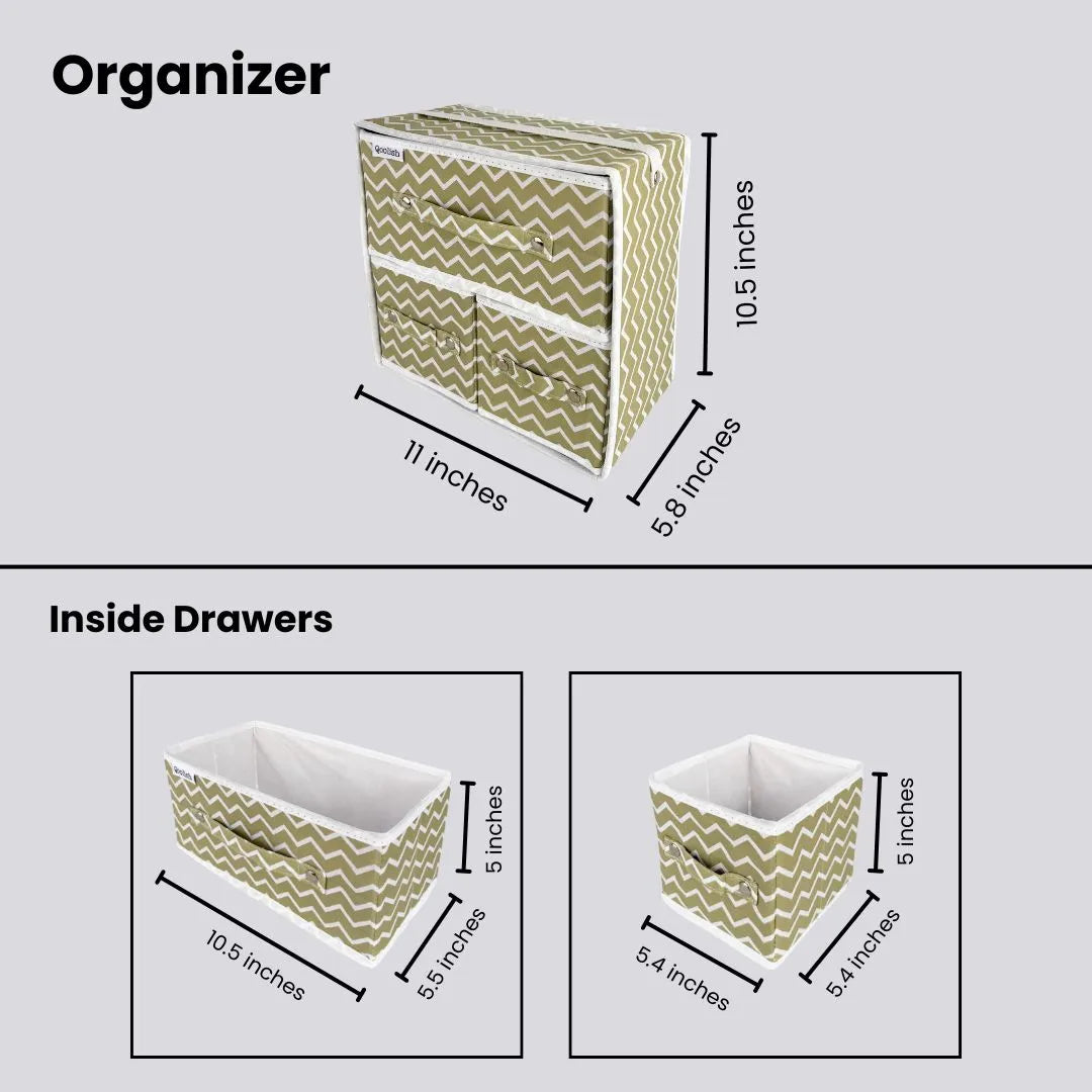 Qoolish Makeup & Jewellery Organizer Box – Black & White (Available in 3 colors)