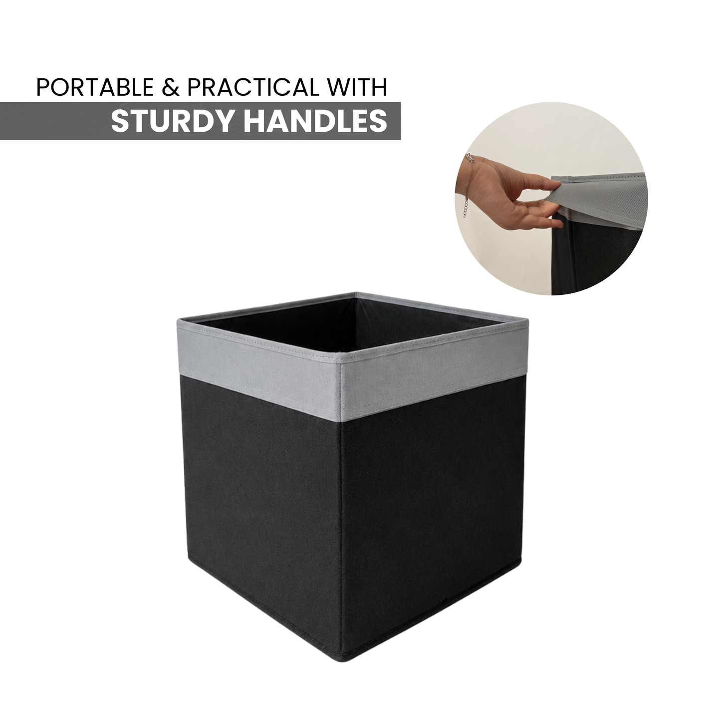 Qoolish Premium Fabric Storage Box Without Lid | Available in 3 Sizes: Small, Medium & Large