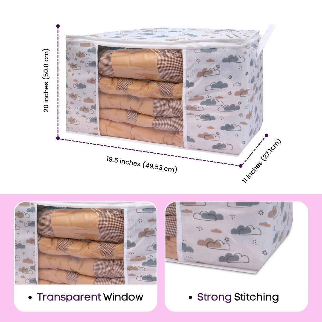 Qoolish Storage Bag - Dreamy Clouds Warm Neutral Hues (Available in Pack of 3 and Pack of 5)