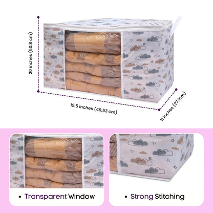Qoolish Storage Bag - Dreamy Clouds Warm Neutral Hues (Available in Pack of 3 and Pack of 5)