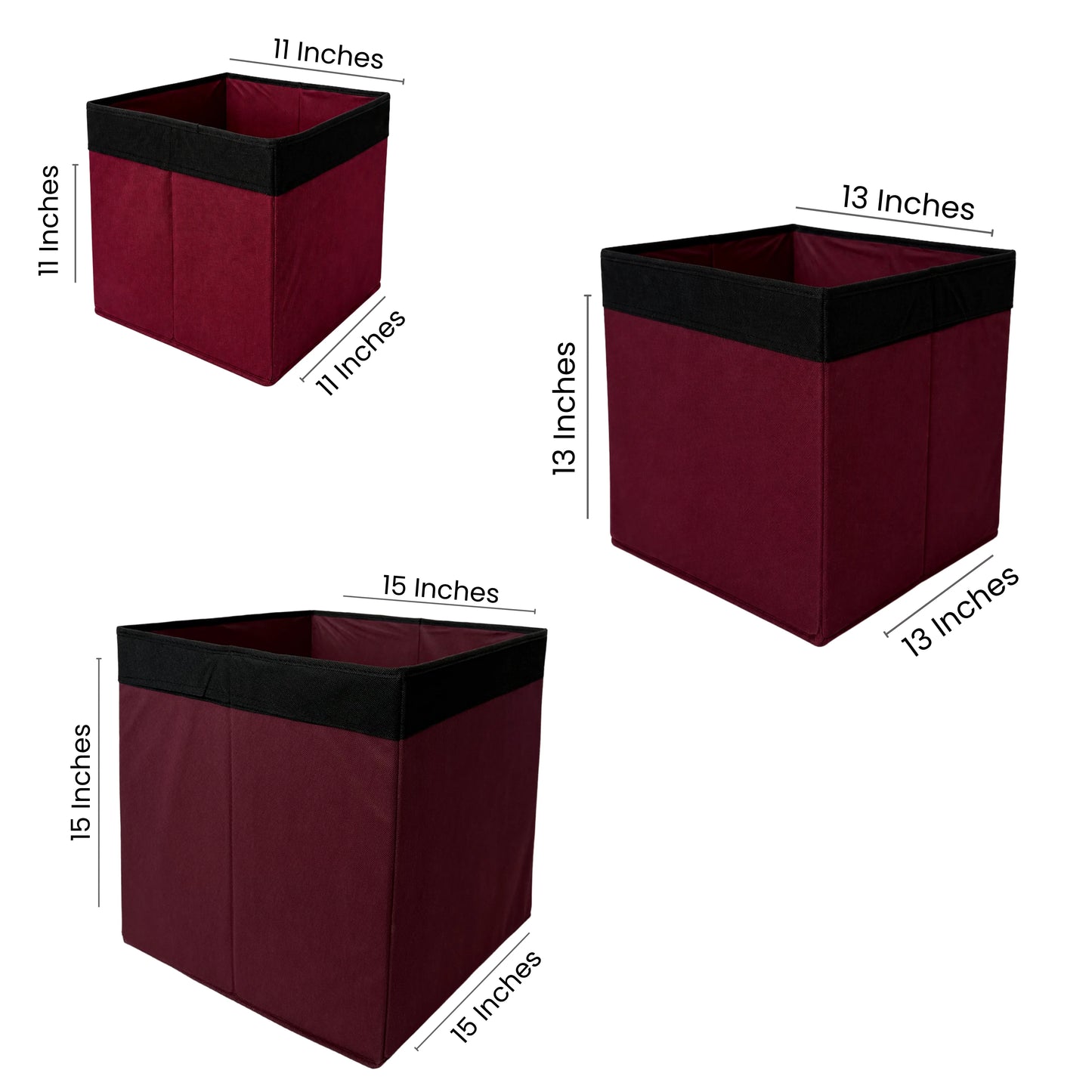 Qoolish Premium Fabric Storage Box Without Lid | Available in 3 Sizes: Small, Medium & Large