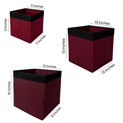 Qoolish Premium Fabric Storage Box Without Lid | Available in 3 Sizes: Small, Medium & Large