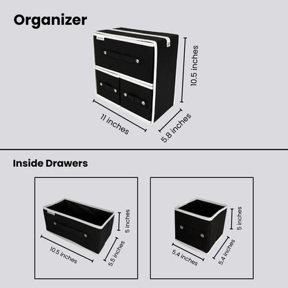 Qoolish Makeup & Jewellery Organizer Box – Black & White (Available in 3 colors)