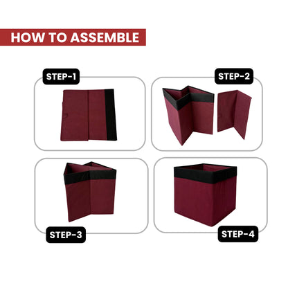 Qoolish Premium Fabric Storage Box Without Lid | Available in 3 Sizes: Small, Medium & Large