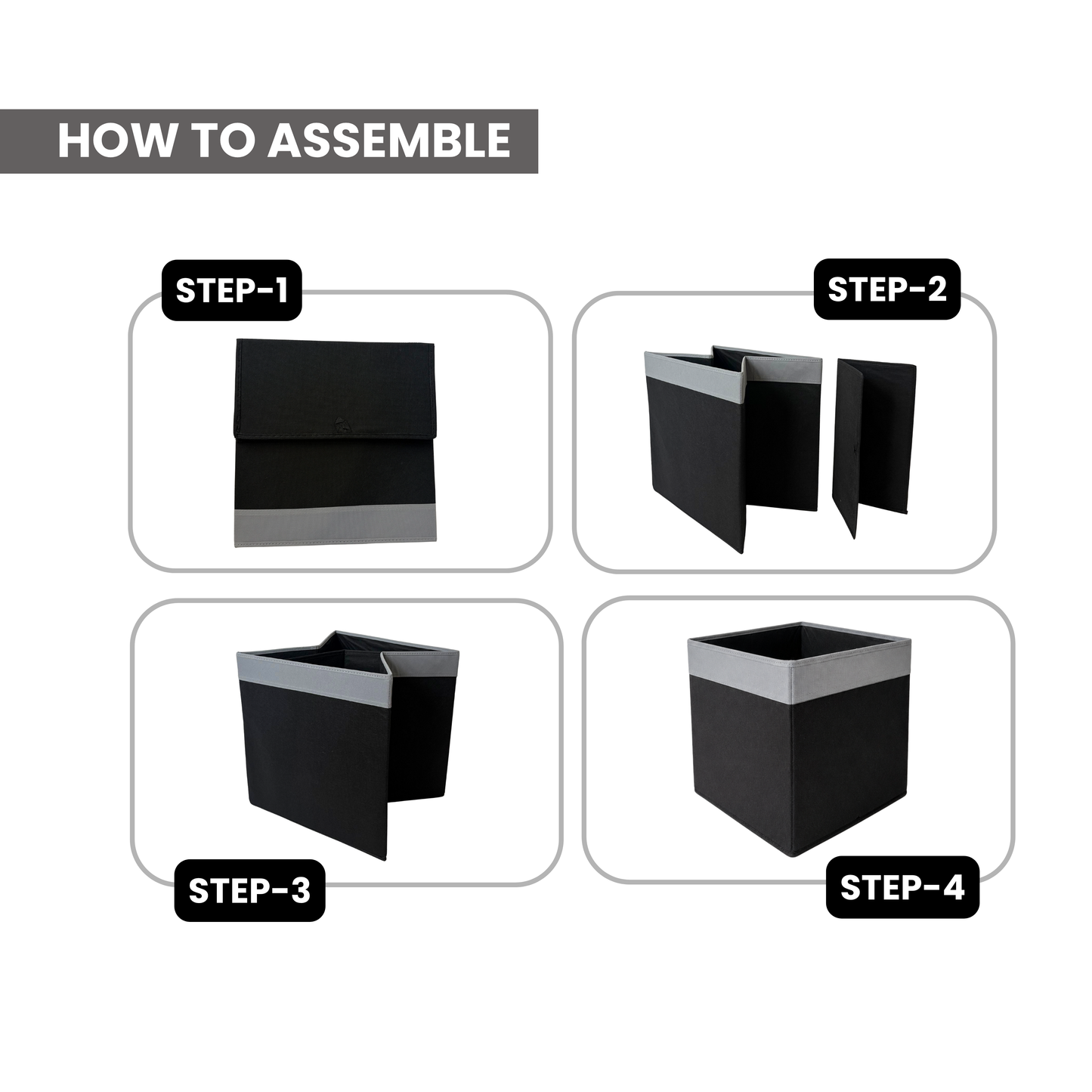 Qoolish Premium Fabric Storage Box Without Lid | Available in 3 Sizes: Small, Medium & Large