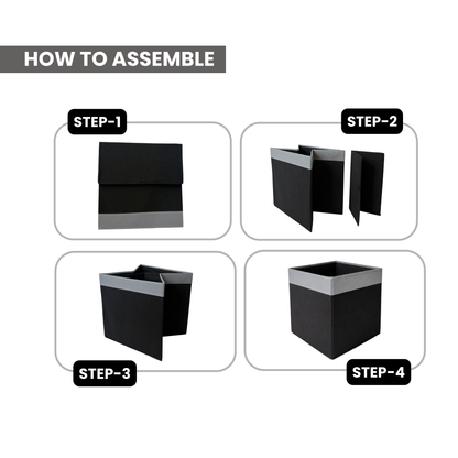 Qoolish Premium Fabric Storage Box Without Lid | Available in 3 Sizes: Small, Medium & Large
