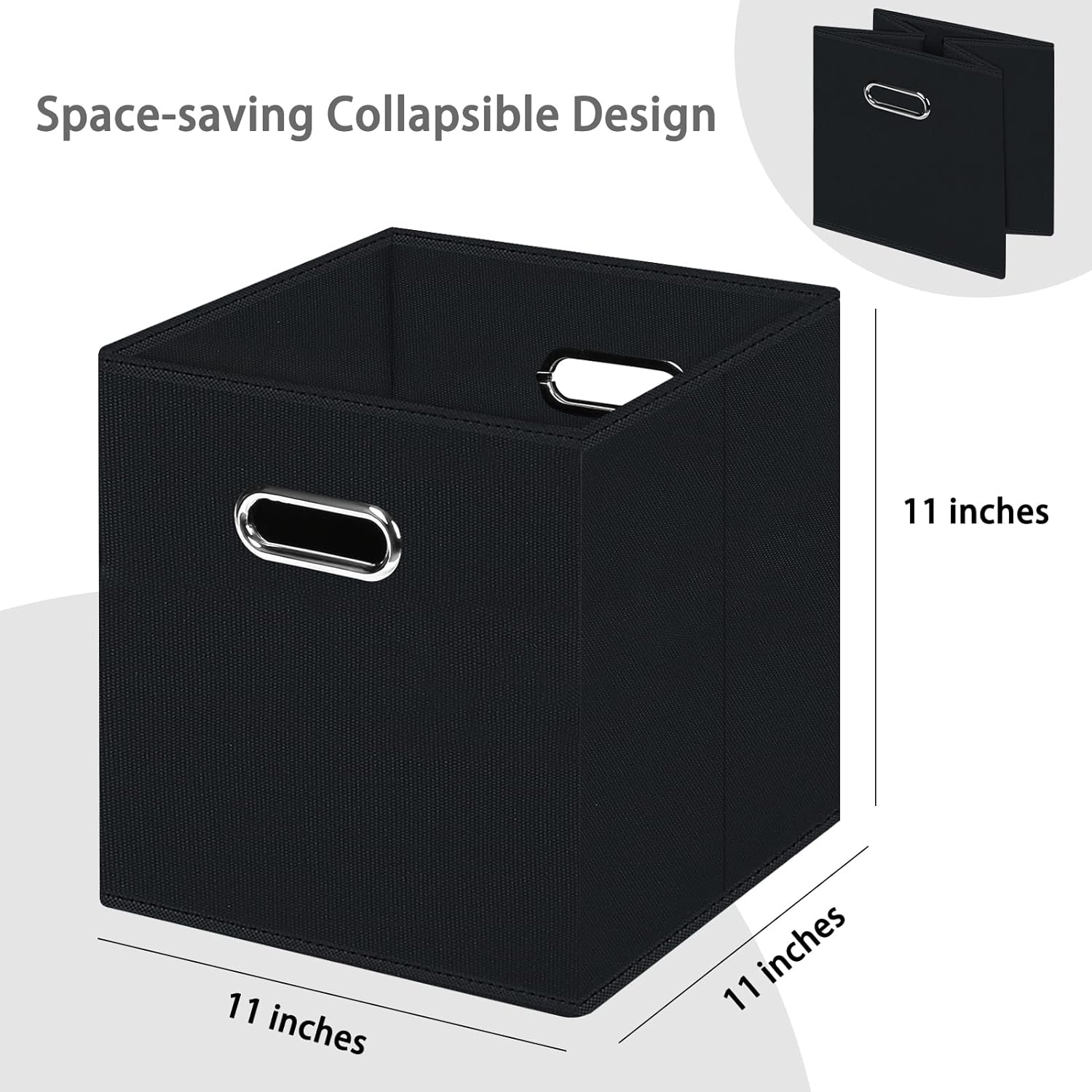 Black storage box without lid